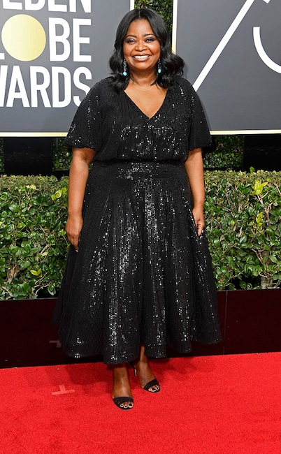 Octavia Spencer, 2018 Golden Globes, Red Carpet Fashions